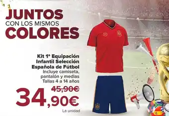 Carrefour Kit 1a equipación infantil selección española de fútbol oferta