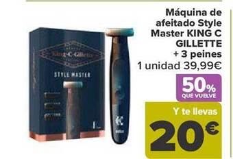 Carrefour Máquina de afeitado style master king c gillette + 3 peines oferta