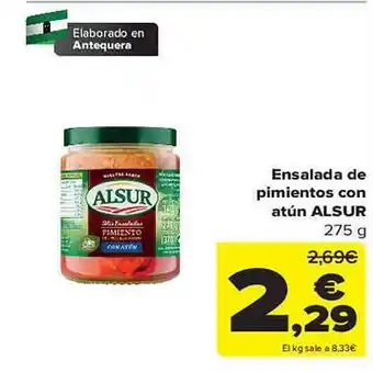 Carrefour Ensalada de pimientos con atún alsur oferta