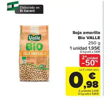 Carrefour 2a unidad -50% soja amarilla bio valle oferta
