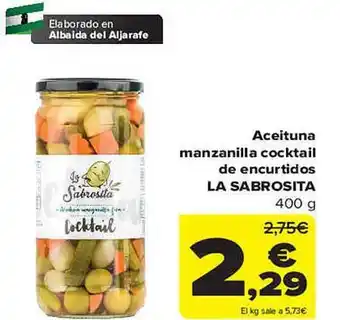Carrefour Aceituna manzanilla cocktail de encurtidos la sabrosita oferta