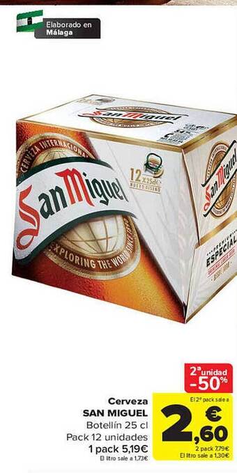 Carrefour 2a unidad -50% cerveza san miguel oferta