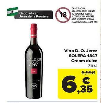 Carrefour Vino d.o. jerez solera 1847 cream dulce oferta