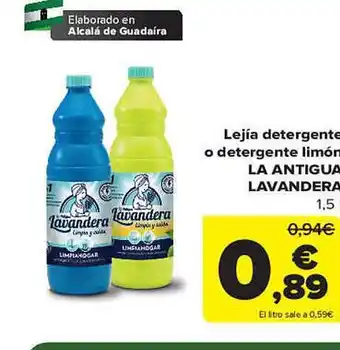 Carrefour Lejía detergente o detergente limón la antigua lavandera oferta