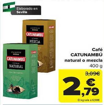 Carrefour Café catunambú natural o mezcla oferta
