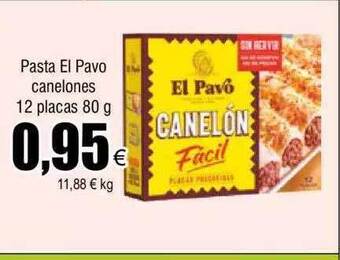FROIZ Pasta el pavo canelones 12 placas oferta