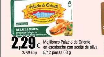 FROIZ Mejillones palacio de oriente en escabeche con aceite de oliva oferta