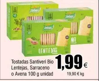 FROIZ Tostadas santiveri bio lentejas sarraceno o avena oferta