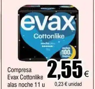 FROIZ Compresa evax cottolike alas noche oferta