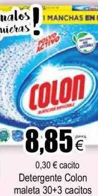 FROIZ Detergente colon maleta 30+3 cacitos oferta