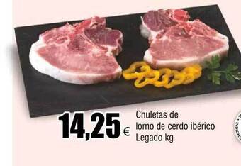 FROIZ Chuletas de lomo de cerdo ibérico legado kg oferta