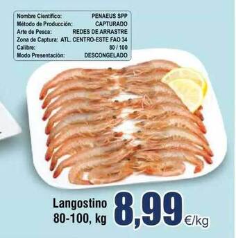 FROIZ Langostino 80 100 kg oferta