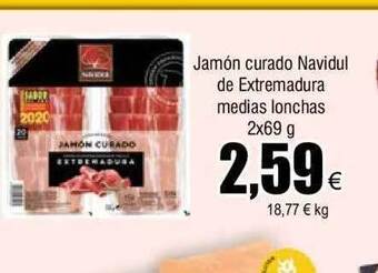 FROIZ Jamón curado navidul de extremadura medias lonchas oferta