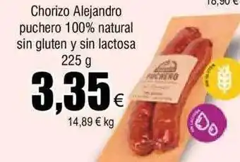 FROIZ Chorizo alejandro puchero 100% natural sin gluten y sin lactosa oferta