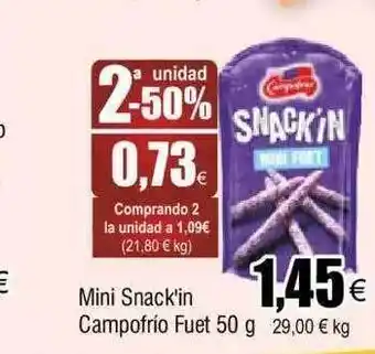 FROIZ 2a unidad -50% mini snack'in campofrio fuet oferta