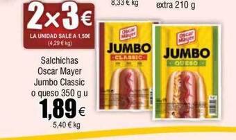 FROIZ Salchichas oscar mayer jumbo classic o queso oferta