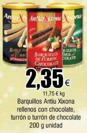 FROIZ Barquillos antiu xixona rellenos con chocolate turrón o turrón de chocolate oferta