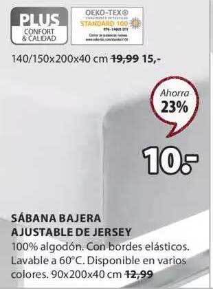 JYSK Sábana bajera ajustable de jersey oferta