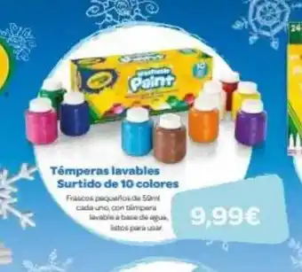 Témperas lavables surtido de 10 colores