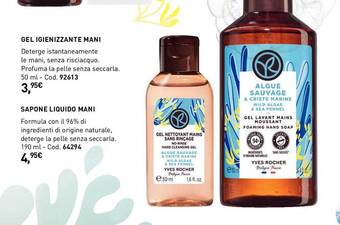 Yves Rocher Gel igienizzante mani sapone liquido mani oferta