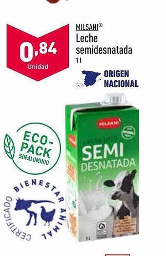 ALDI Milsani leche semidesnatada oferta