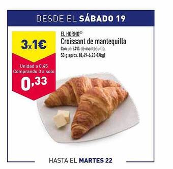 ALDI El horno croissant de mantequilla oferta