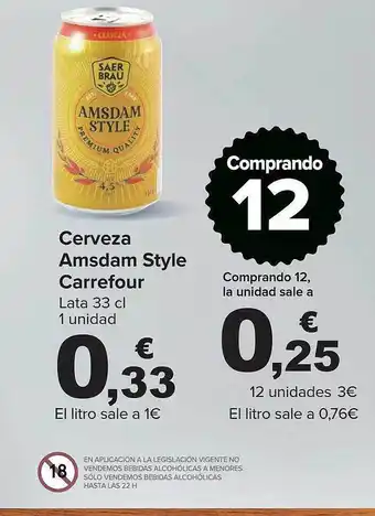 Carrefour Express Cerveza amsdam style carrefour oferta