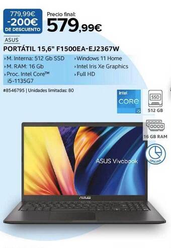 Costco Asus portátil 15.6 oferta