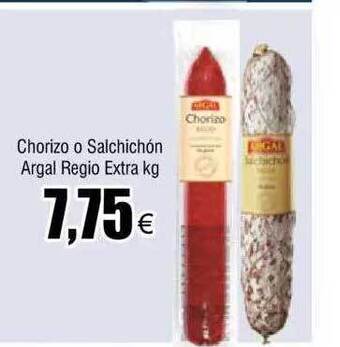 FROIZ Chorizo o salchichón argal regio extra kg oferta