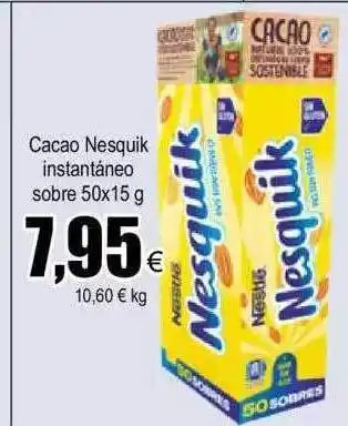 FROIZ Cacao nesquik instantáneo sobre oferta