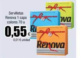 FROIZ Servilletas renova 1 capa colores 70 oferta