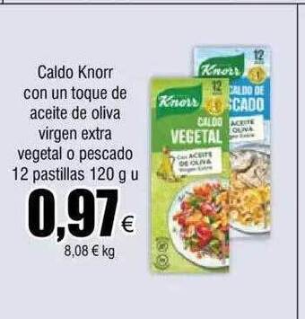FROIZ Caldo knorr con un toque de aceite de oliva virgen extra vegetal o pescado oferta