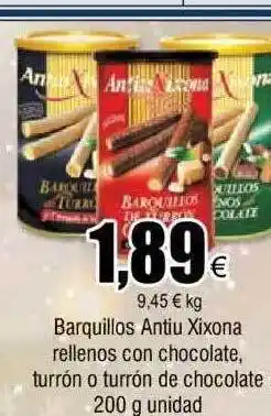 FROIZ Barquillos antiu xixona rellenos con chocolate turrón o turrón de chocolate oferta