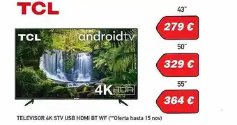 Microsshop Tcl televisor 4k stv usb hdmi bt wf oferta
