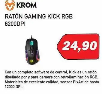 Microsshop Krom ratón gaming koch rgb 6200dpi oferta