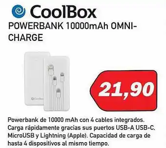 Microsshop Coolbox powerbank 10000mah omni-charge oferta