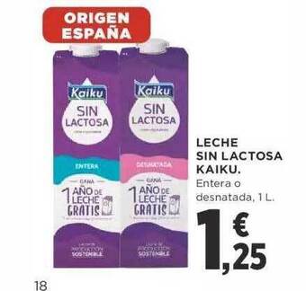 Supercor Leche sin lactosa kaiku oferta