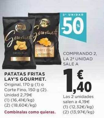 Supercor 2a unidad -50% patatas fritas lay's gourmet oferta