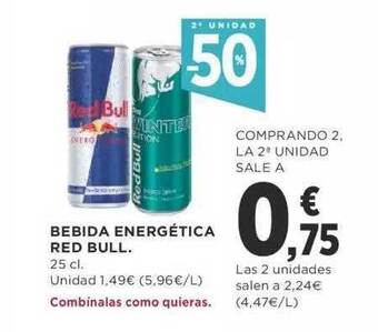 Supercor 2a unidad -50% bebida energética red bull oferta