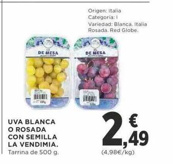 Supercor Uva blanca o rosada con semilla la vendimia oferta