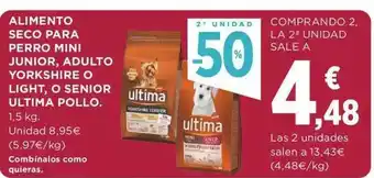 Supercor 2a unidad -50% alimento seco para perro mini junior adulto yorkshire o light o senior ultima pollo oferta
