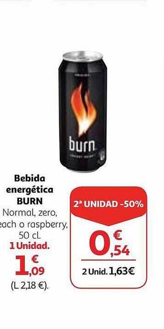 Alcampo 2a unidad -50% bebida energética burn oferta