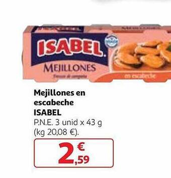 Alcampo Mejillones en escabeche isabel oferta
