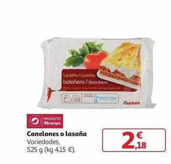 Alcampo Canelones o lasaña oferta