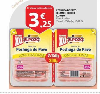 Alcampo Pechuga de pavo o jamón cocido elpozo oferta