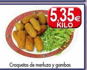 Congelados Copos Croquetas de merluza y gambas oferta