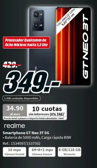 MediaMarkt Smartphone GT Neo 3T5G oferta