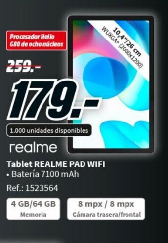 MediaMarkt Tablet Realme Pad Wifi oferta