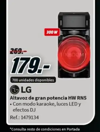 MediaMarkt Altavoz De Gran Potencia HW RN5 oferta