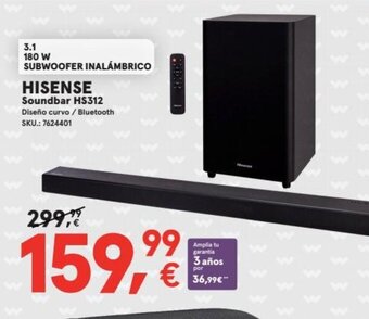 Worten Hisense Soundbar hs312 oferta